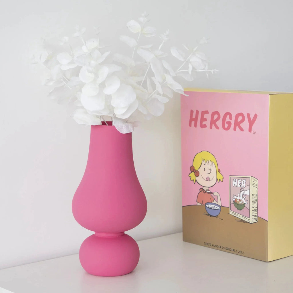 Vivid Pink Ceramic Vase by Bowlift