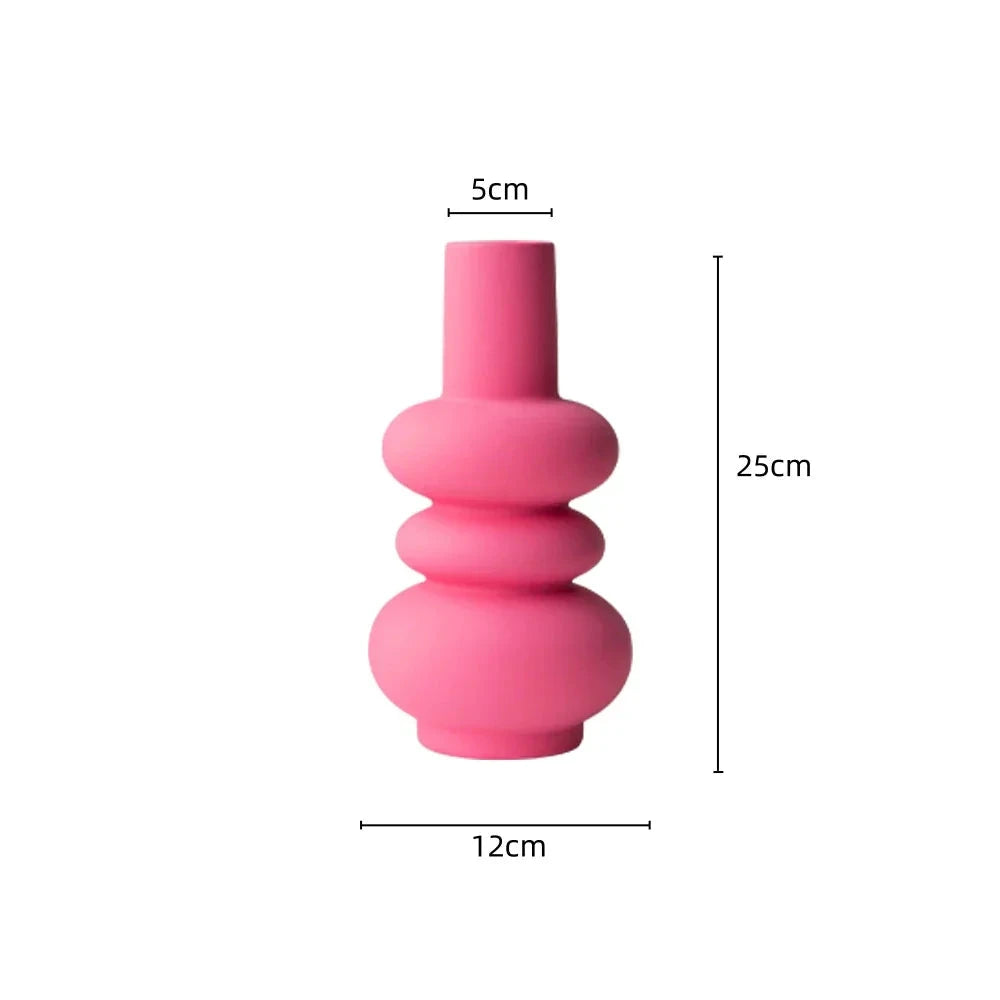 Vivid Pink Ceramic Vase by Bowlift