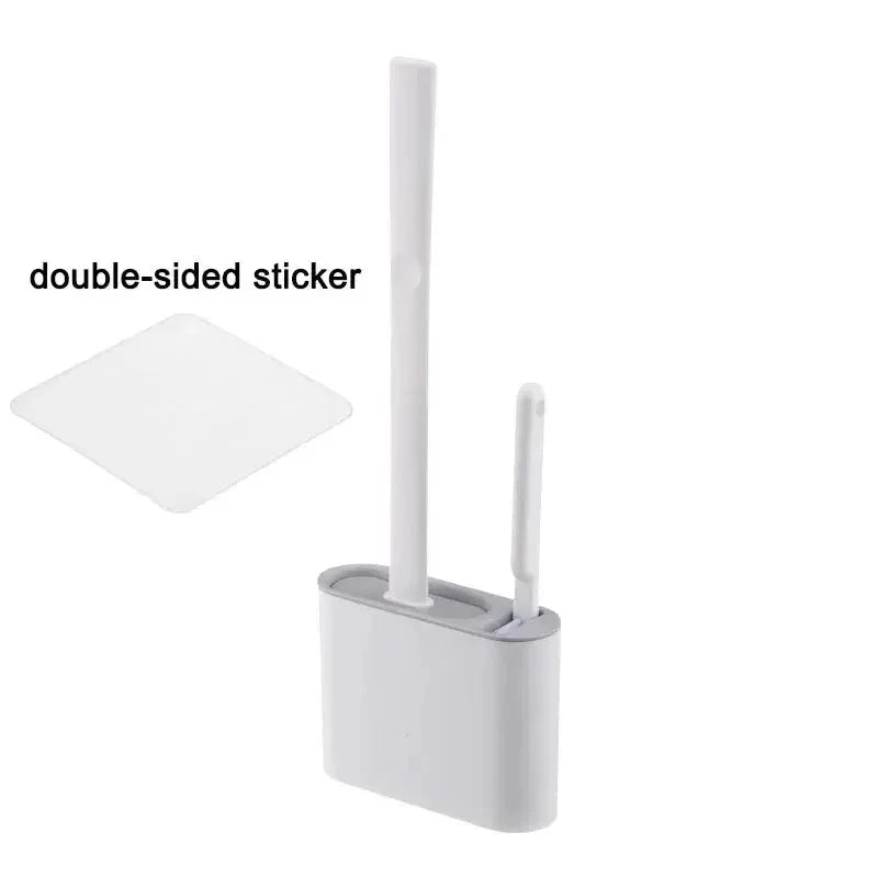 Toilet Brush HygieBrush DuoClean | 2-in-1 Silicone Toilet Brush Set with Wall Mount | Antibacterial & Space-Saving by BowLift