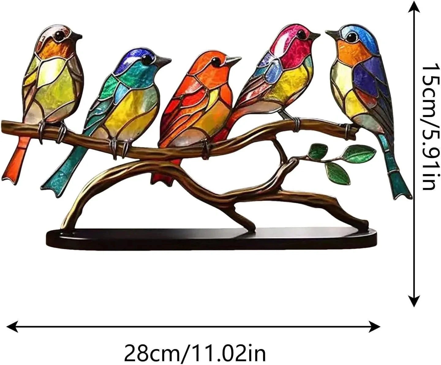 ElegantAviary | Colorful Birds on Branch Desk Ornaments Bowlift by Bowlift