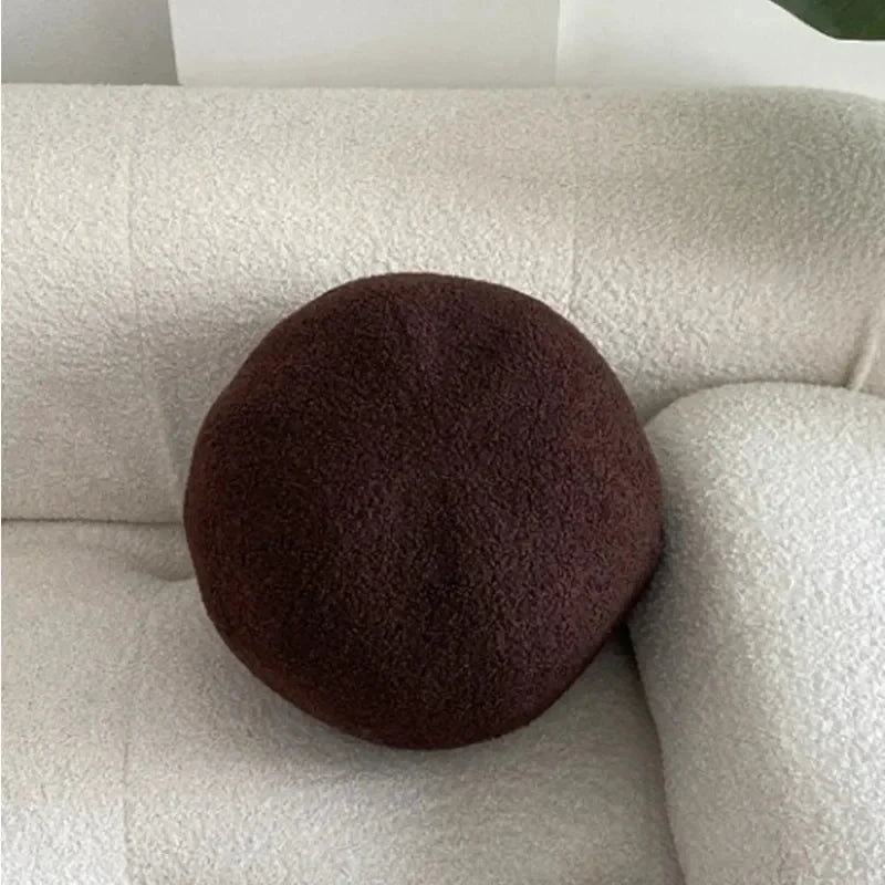 Nordic Bouclé Abstract Cushion – Minimalist Plush Pillow by Bowlift