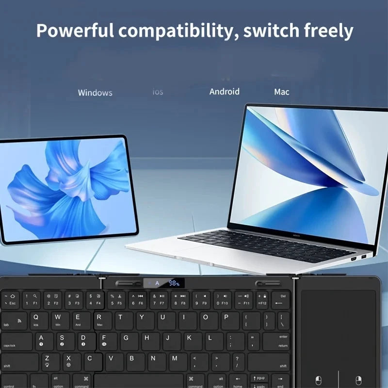 Foldable RGB Wireless Built-in Touchpad Backlit Travel Keyboard by BowLift
