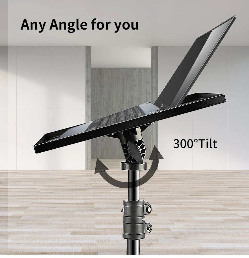 Adjustable Folding Laptop Table Stand with detachable tyres and 2 Trays for Comfort everywhere Bowlift by Bowlift