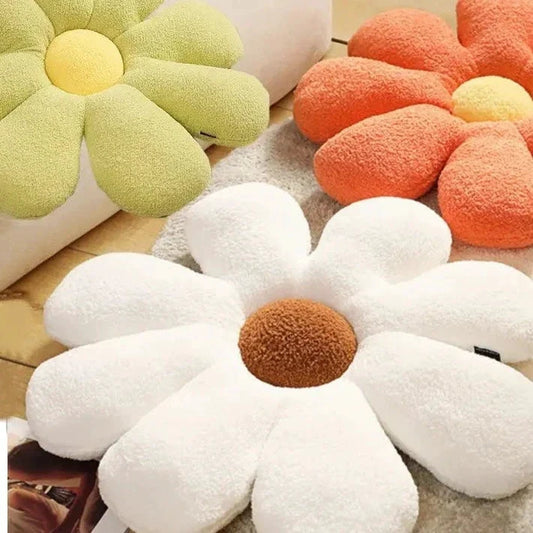 Boucle Plush Flower Cushion by Bowlift