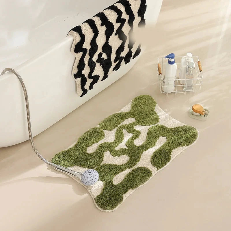 Abstract Grid Tufted Bath Mat by Bowlift