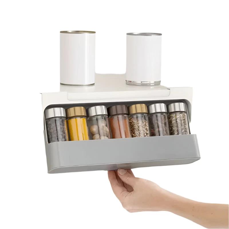 Adhesive Herb Organizer – Sleek Kitchen Storage Solution Bowlift by Bowlift