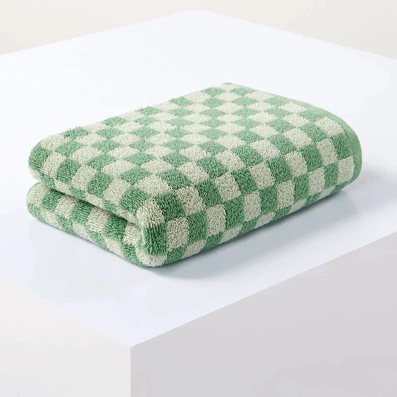 Checkered Cotton Hand Towels by Bowlift