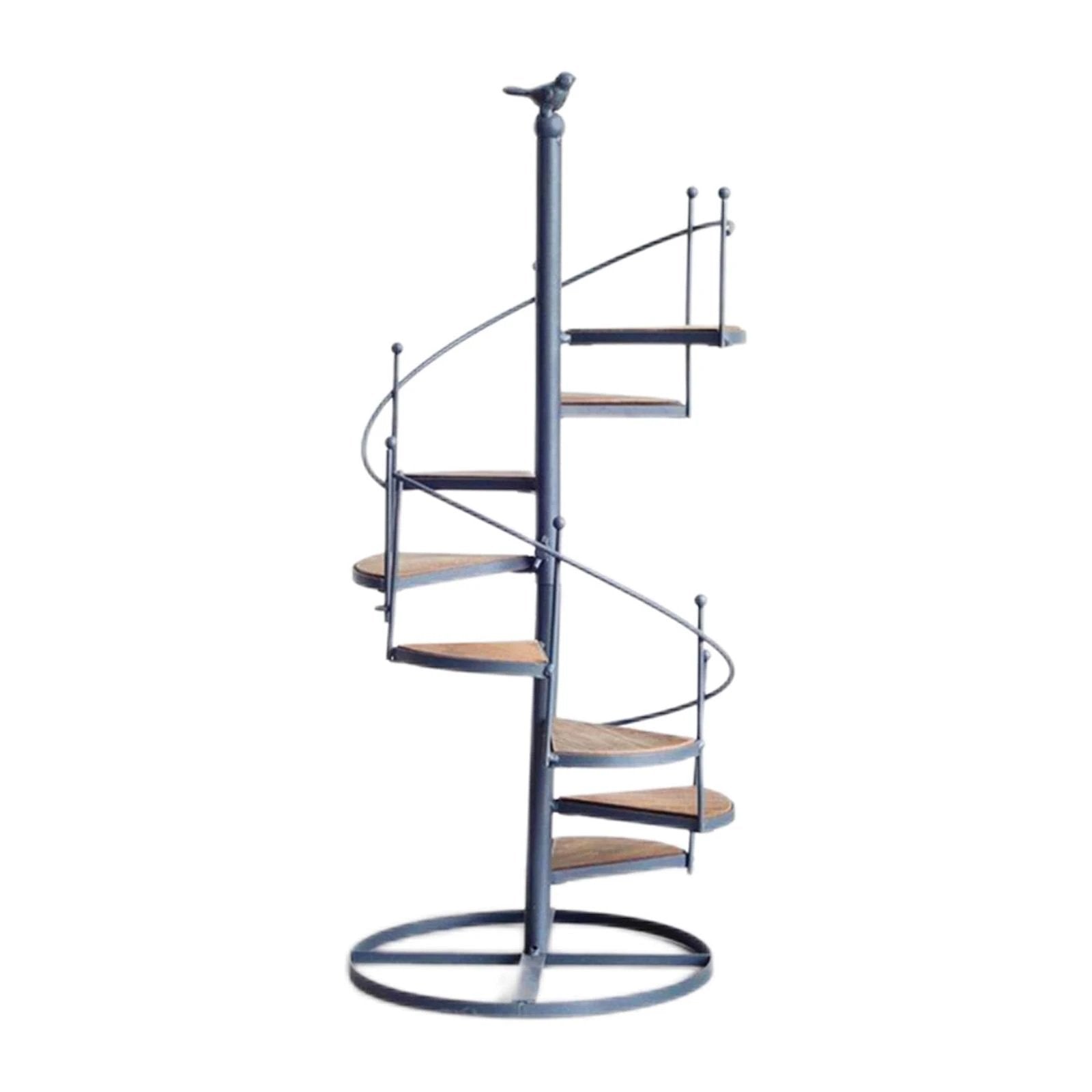 Elegant spiral-shaped plant stand for balcony and garden arrangements Bowlift by Bowlift