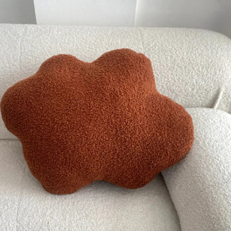 Nordic Bouclé Abstract Cushion – Minimalist Plush Pillow by Bowlift