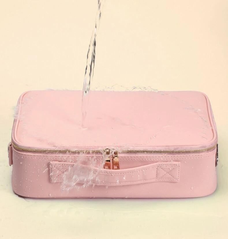 Travel Makeup Case with LED Light & Mirror Portable Bowlift by Bowlift