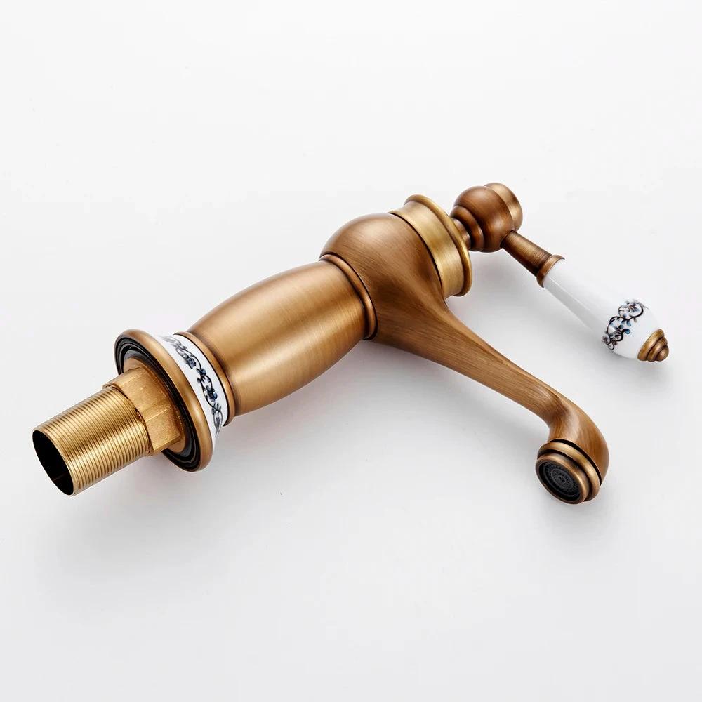 HeritageFlow – Vintage Bronze Faucet with Porcelain Handle Bowlift by Bowlift