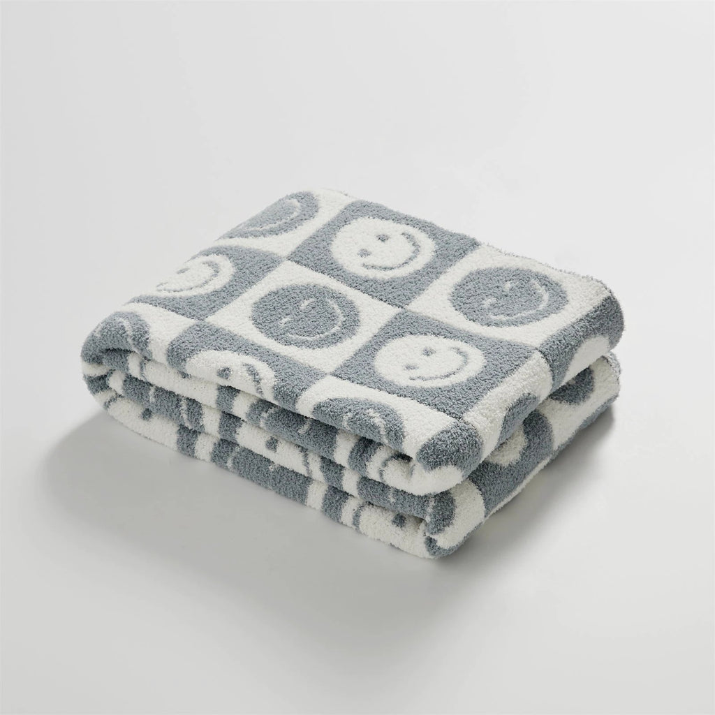 Smiley Checkered Blanket by Bowlift