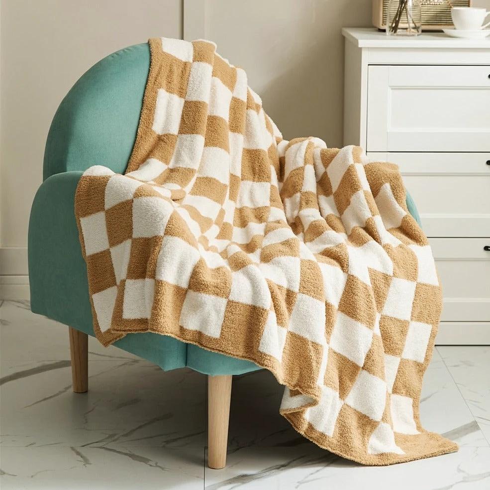 COLOURFUL CHECKERBOARD THROW by Bowlift