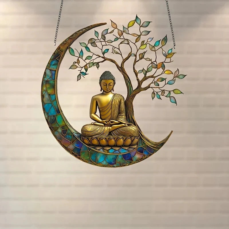 Acrylic Sun Catcher ZenLight | 2D Buddha Decor | Window & Home Accessory | Spiritual Room Design by BowLift