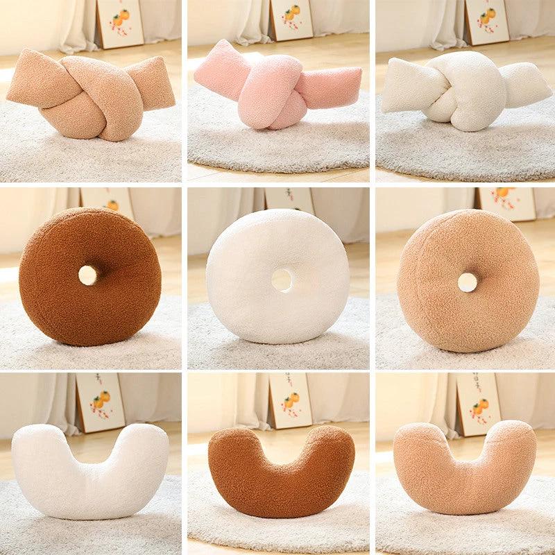 Plush Cushions - Doughnut, Globe, Arch and Knot by Bowlift