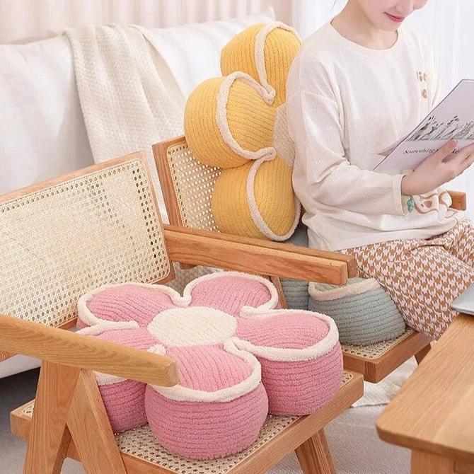 Pastel Fluffy Flower Cushion by Bowlift