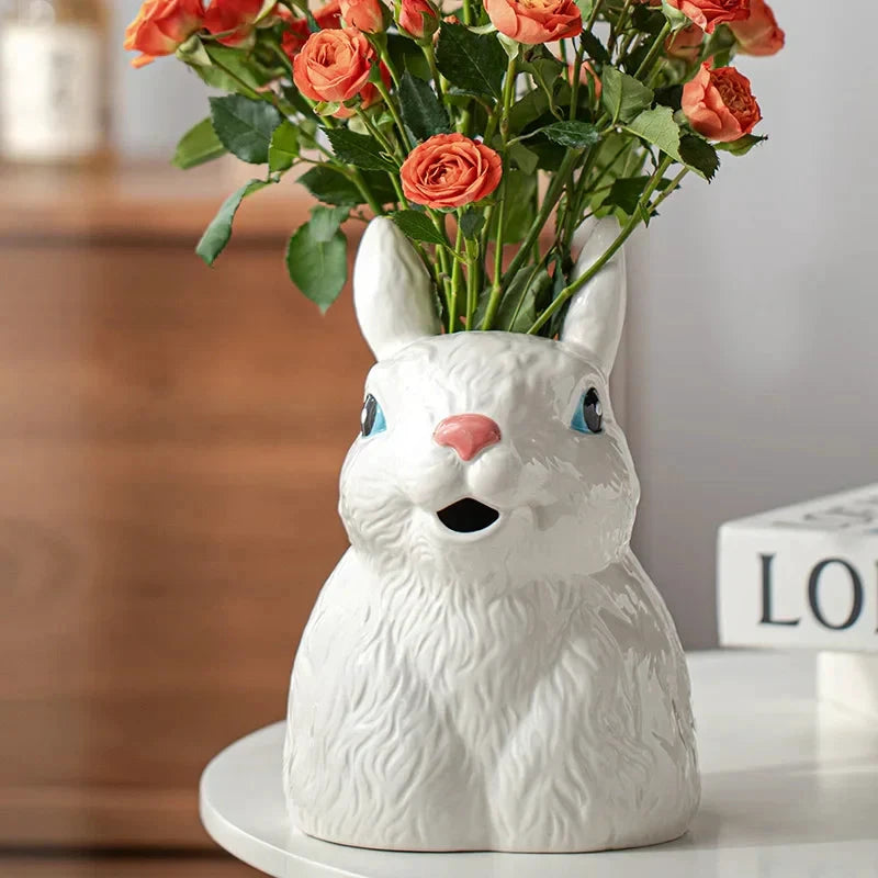 Cute Bunny Ceramic Vase by Bowlift