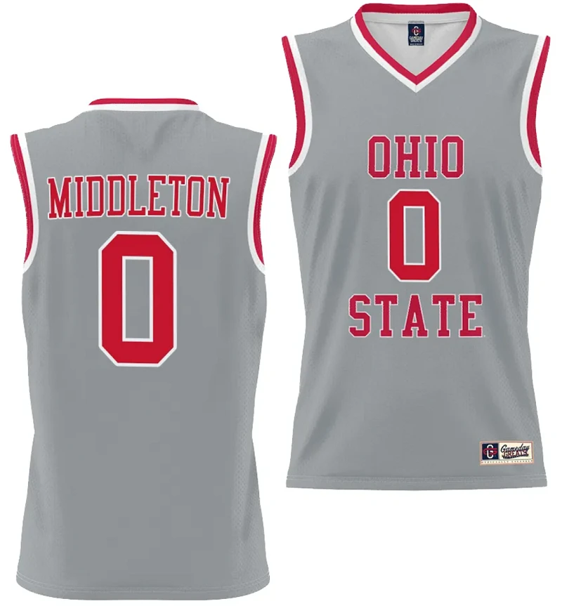 Scotty Middleton Jersey #0 Ohio State Buckeyes College Basketball Lightweight Gray by My store basketball