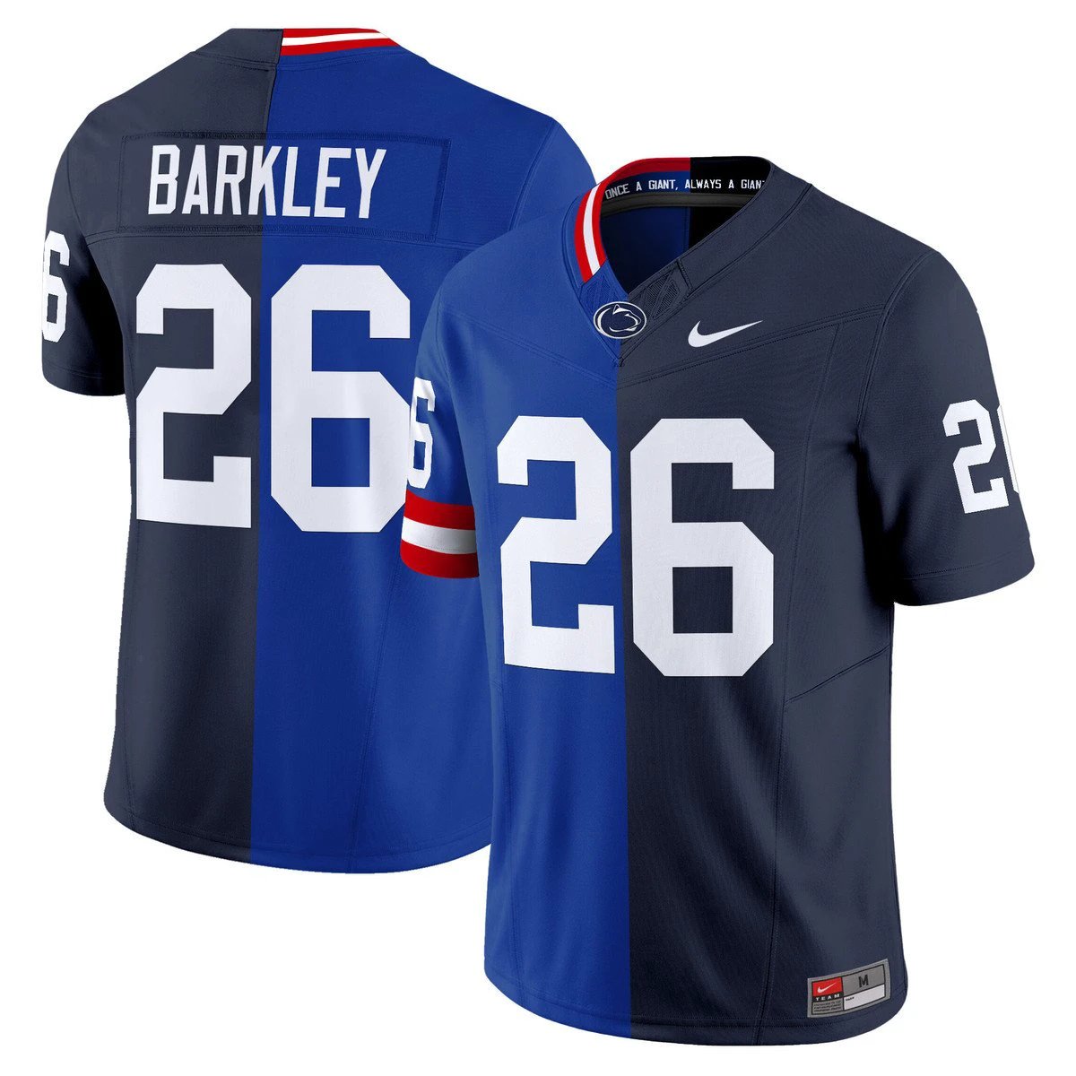 Saquon Barkley (Giants) Jersey #26 Penn State Nittany Lions Split Stitched by My Store NCAA Football Jerseys