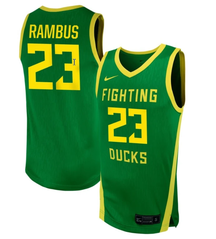 Sarah Rambus Jersey #23 Oregon Ducks NIL Basketball Green by My store basketball