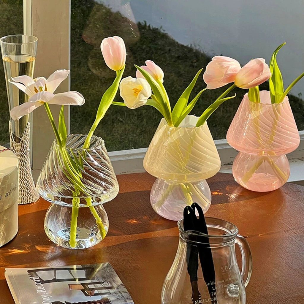 Nordic Stripy Glass Vase by Bowlift