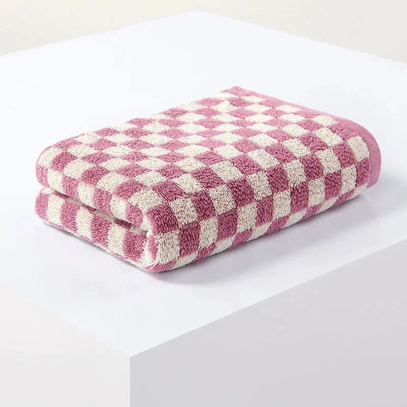 Checkered Cotton Hand Towels by Bowlift