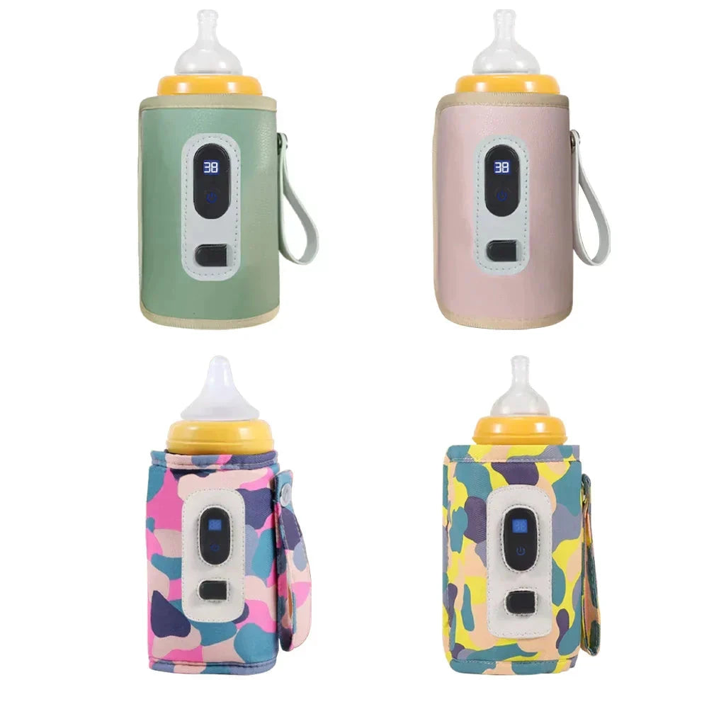 WarmEasy Portable Bottle Warmer – USB Rechargeable with Digital Display by BowLift