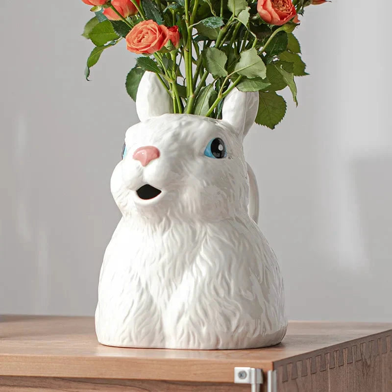 Cute Bunny Ceramic Vase by Bowlift