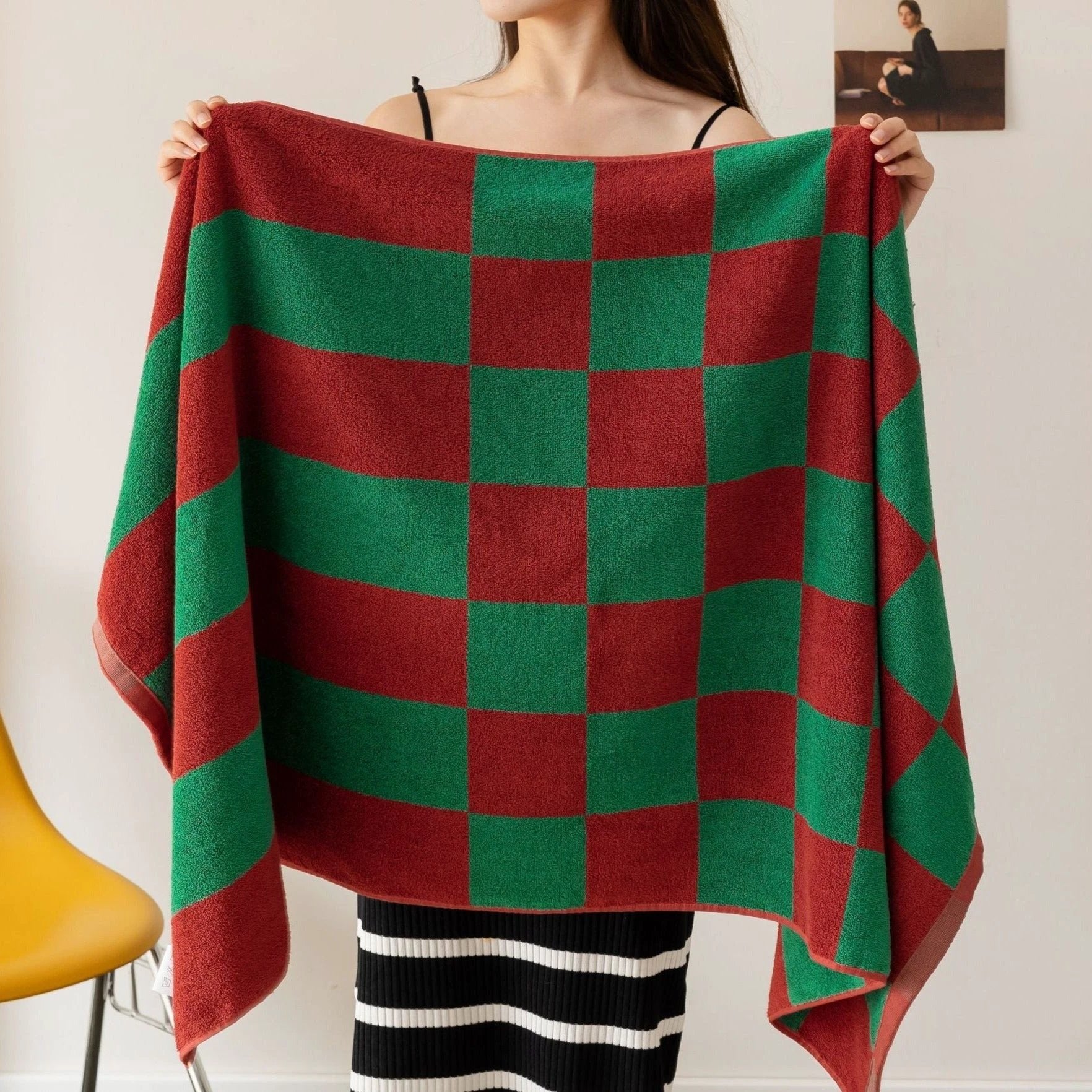 Checkered Cotton Towel - 2 Colours by Bowlift