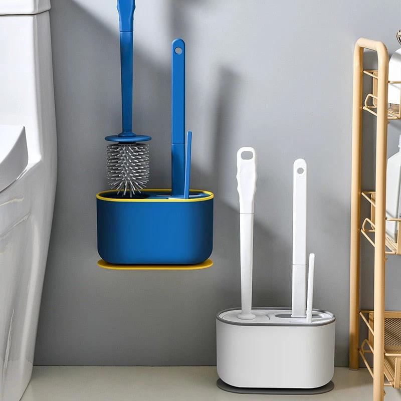 Wall-Mounted Toilet Cleaner Drainer Brush Set by BowLift
