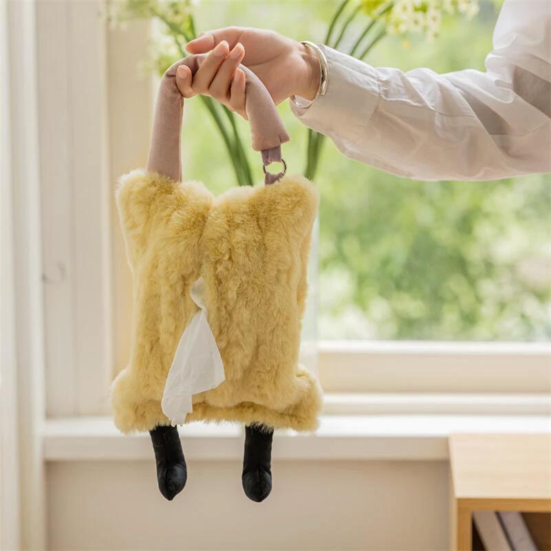 Furry Colourful Tissue Holder by Bowlift