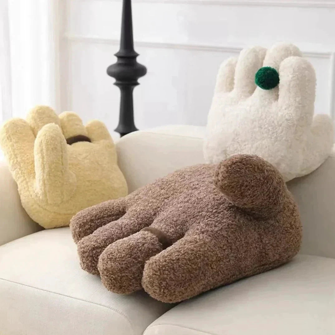 Fluffy Hand Cushions with Ring by Bowlift