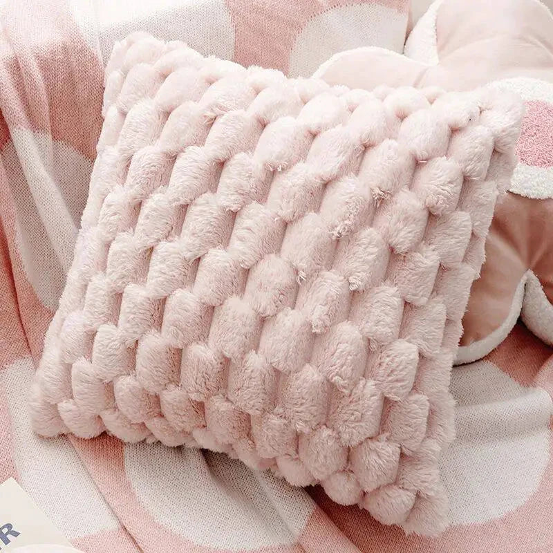 Pink Blossom Tufted Cushion Cover by Bowlift