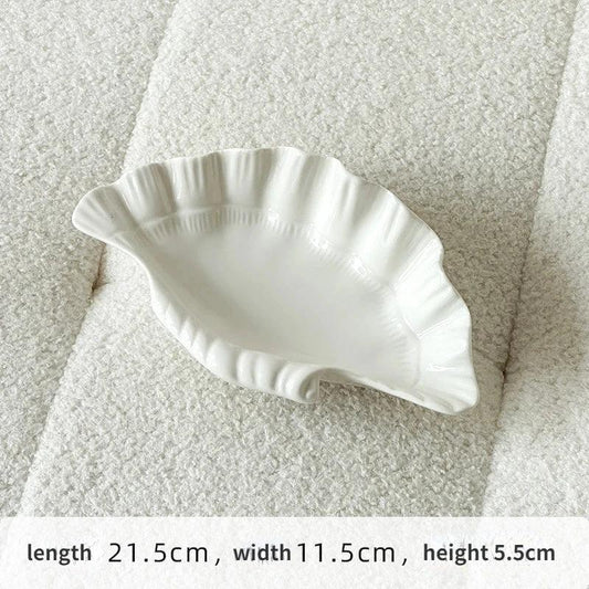 Cream Ceramic Shell Plate by Bowlift