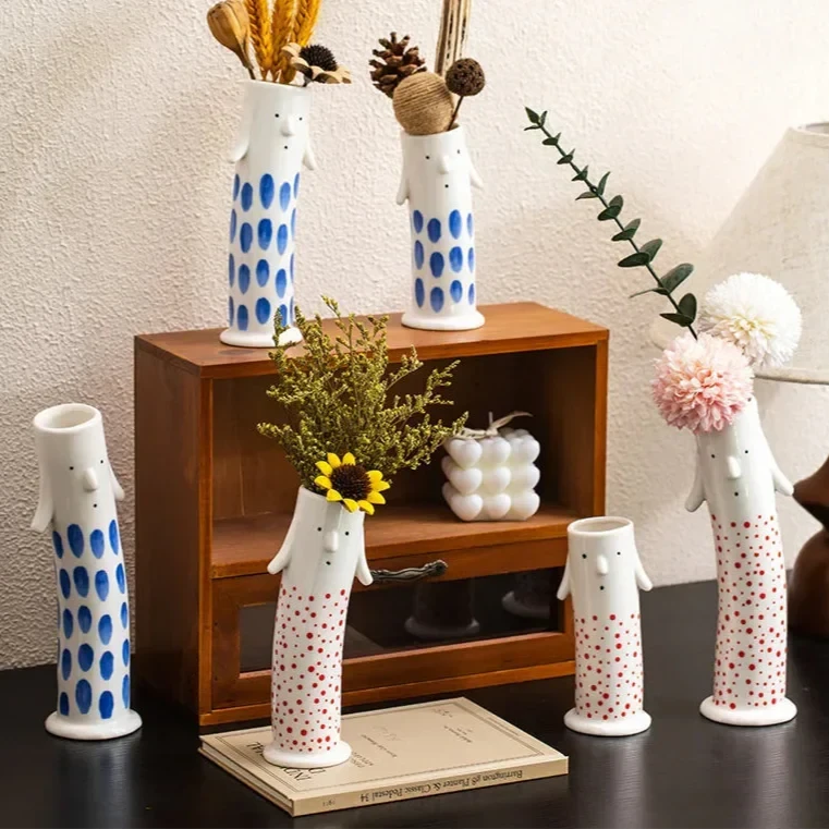 Lovely Cartoon Figures Ceramic Vase by Bowlift