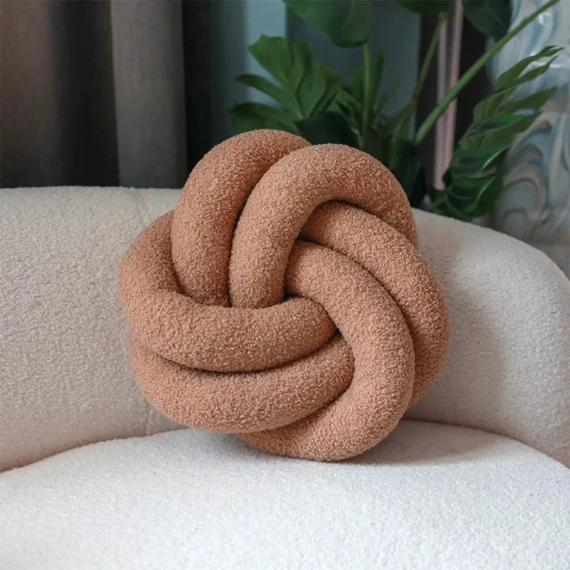 Nordic Cotton Boucle Knot Pillow by Bowlift