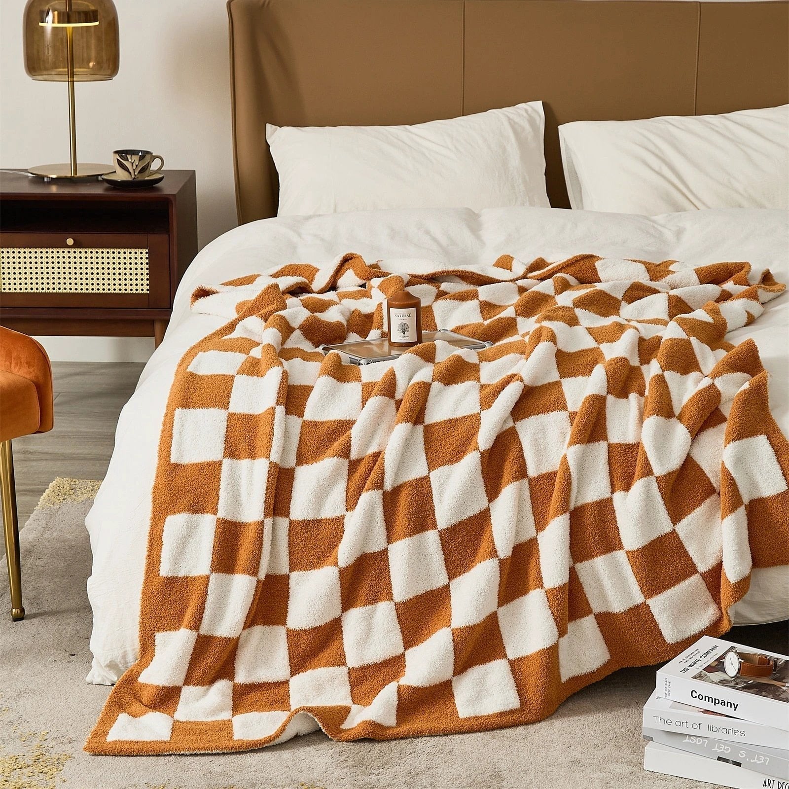 COLOURFUL CHECKERBOARD THROW by Bowlift