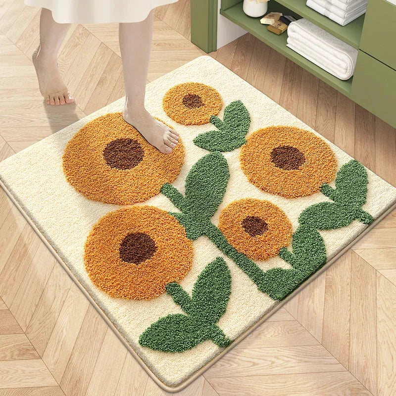 Flower Garden Bath Mat by Bowlift