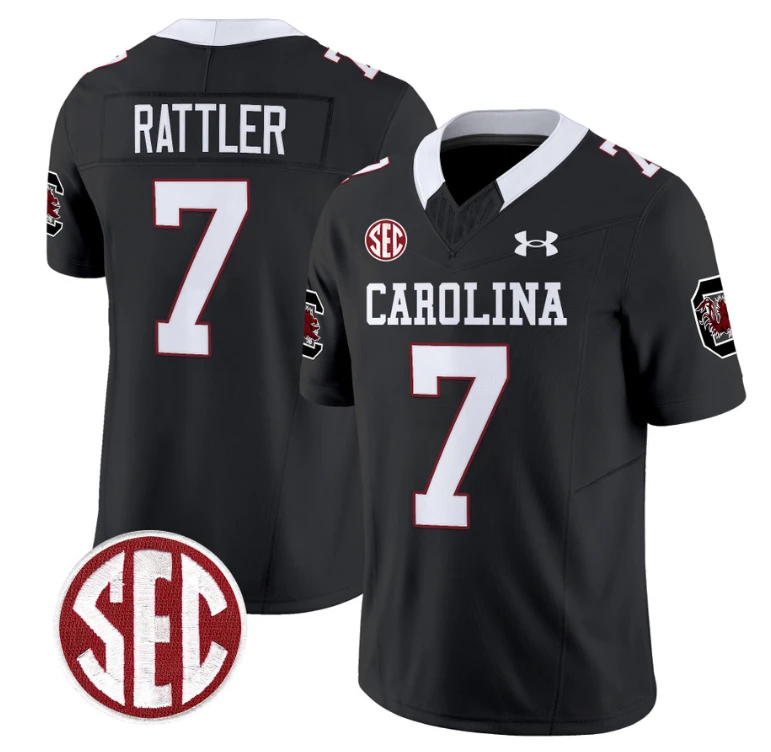Spencer Rattler Jersey #7 South Carolina Gamecocks Football 1980 Throwback Vapor Limited Black by My Store