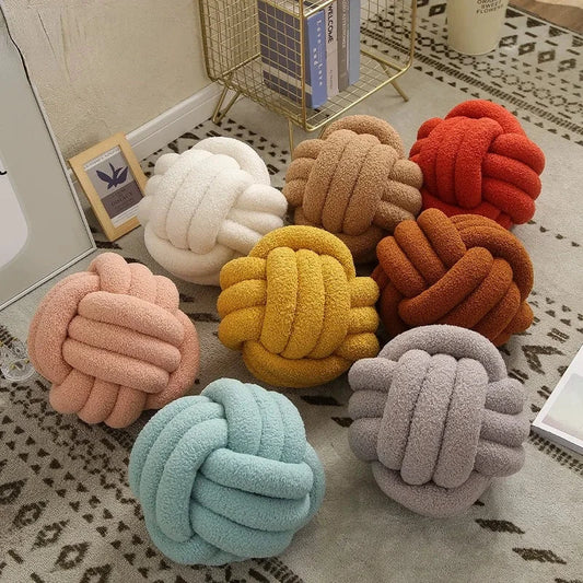 Boucle Rope Knot Ball Cushion by Bowlift