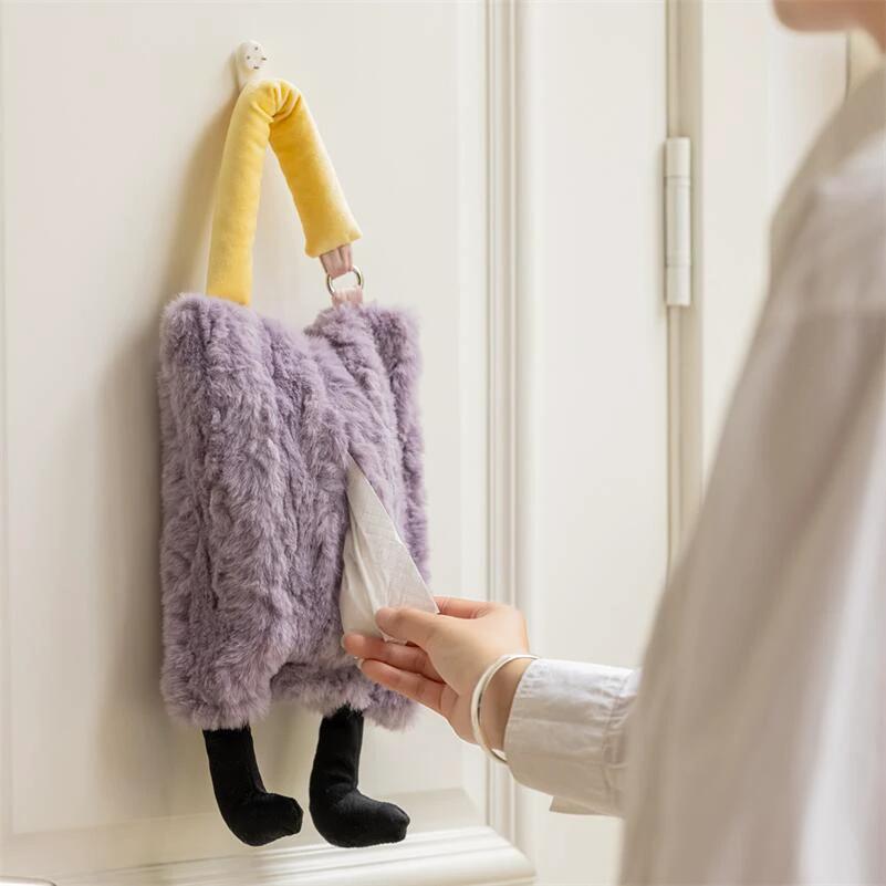 Furry Colourful Tissue Holder by Bowlift