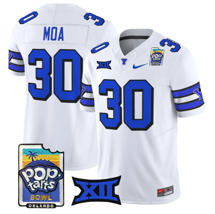 Sione Moa Jersey #30 BYU Cougars 2025 Pop-Tarts Patch Vapor Stitched by My Store NCAA Football Jerseys