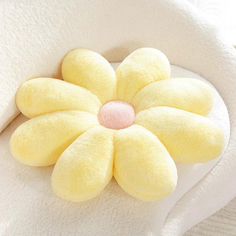 Fluffy Daisy Cushion - Pastel by Bowlift
