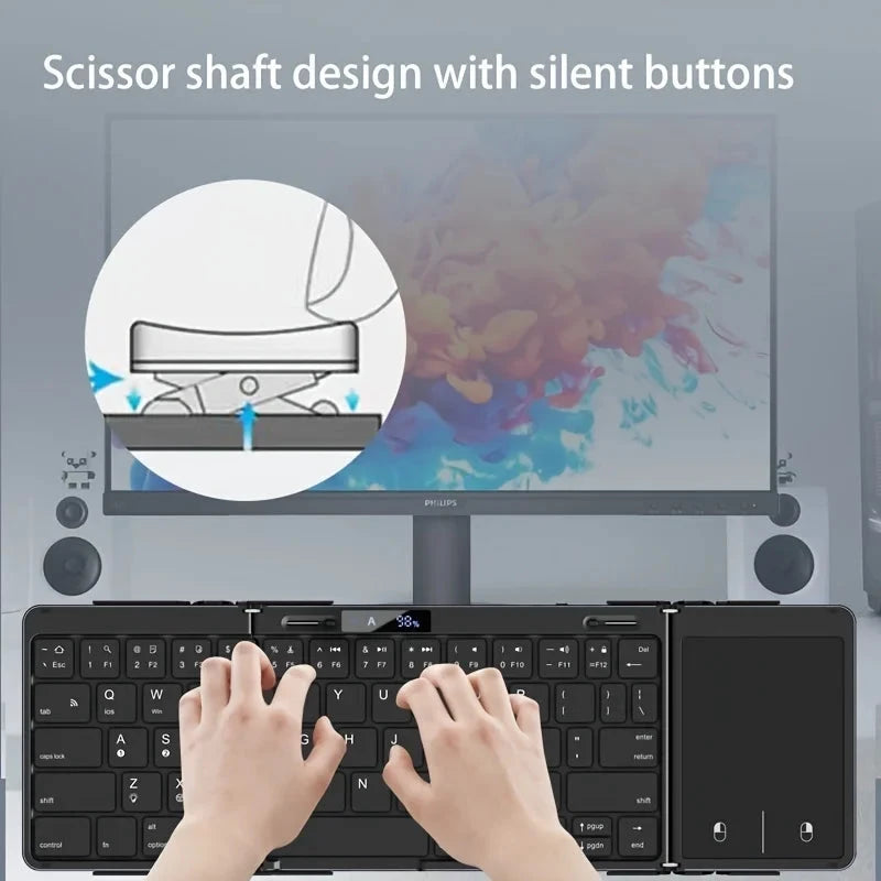 Foldable RGB Wireless Built-in Touchpad Backlit Travel Keyboard by BowLift