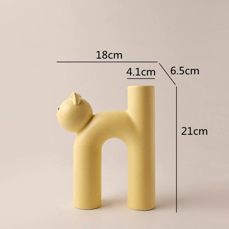 Ceramic Cat Vase by Bowlift