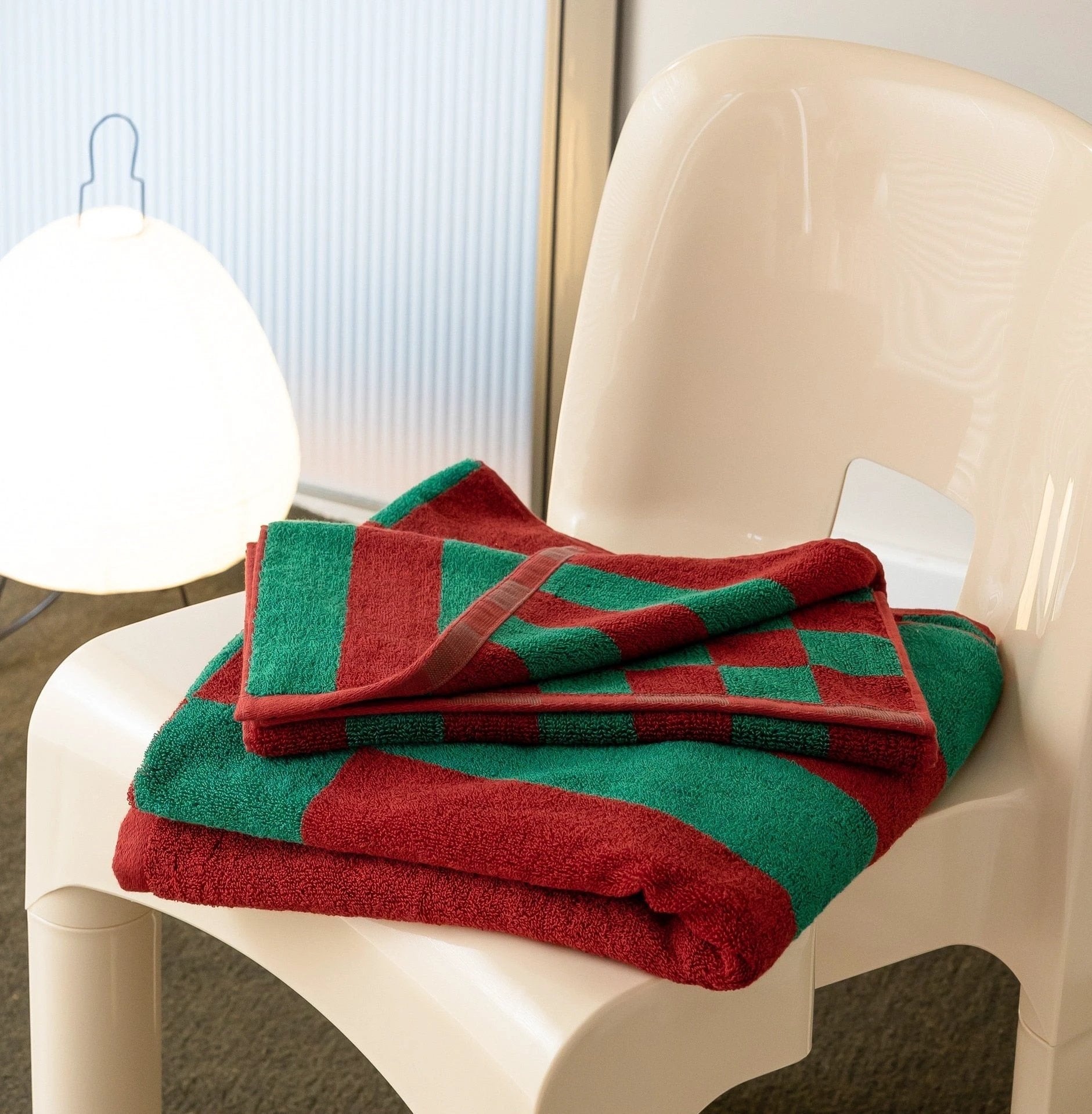 Checkered Cotton Towel - 2 Colours by Bowlift