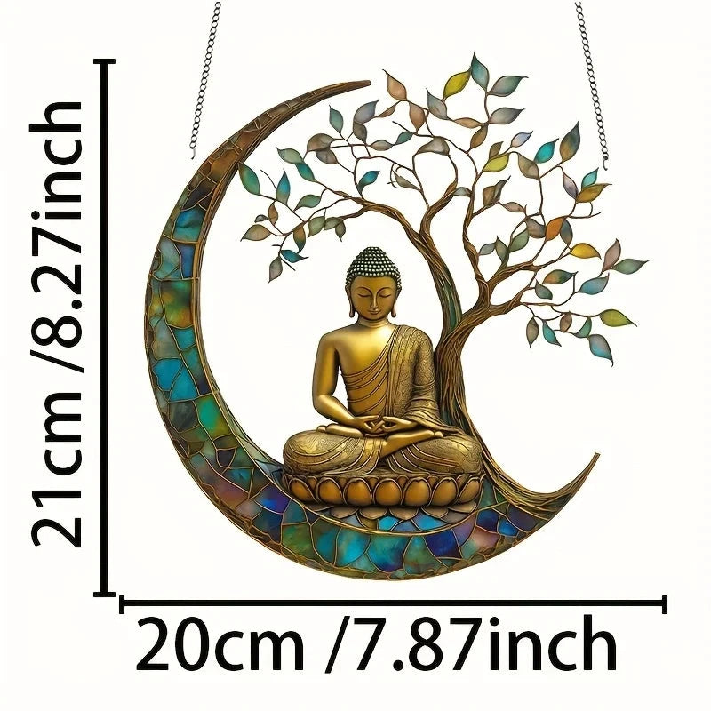 Acrylic Sun Catcher ZenLight | 2D Buddha Decor | Window & Home Accessory | Spiritual Room Design by BowLift