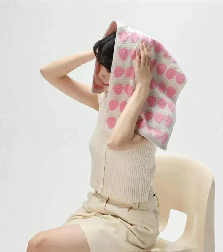 Strawberry Series Cotton Towel Collection by Bowlift