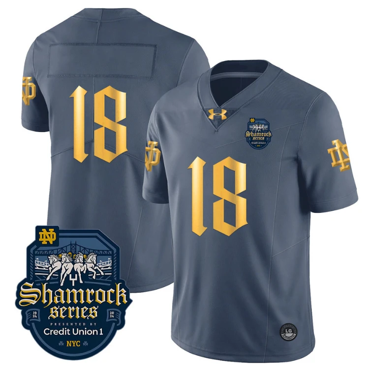 Steve Angeli Jersey #18 With Name Notre Dame Fighting Irish 2024 Shamrock by My Store