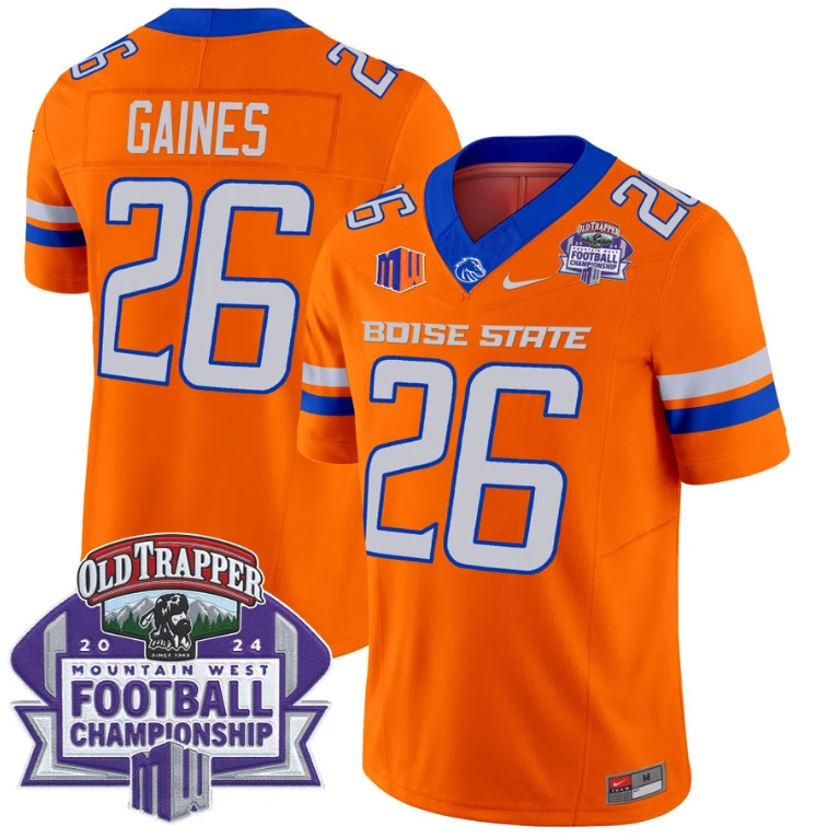 Sire Gaines Jersey #26 Boise State Broncos 2024 Championship Vapor Orange by My Store